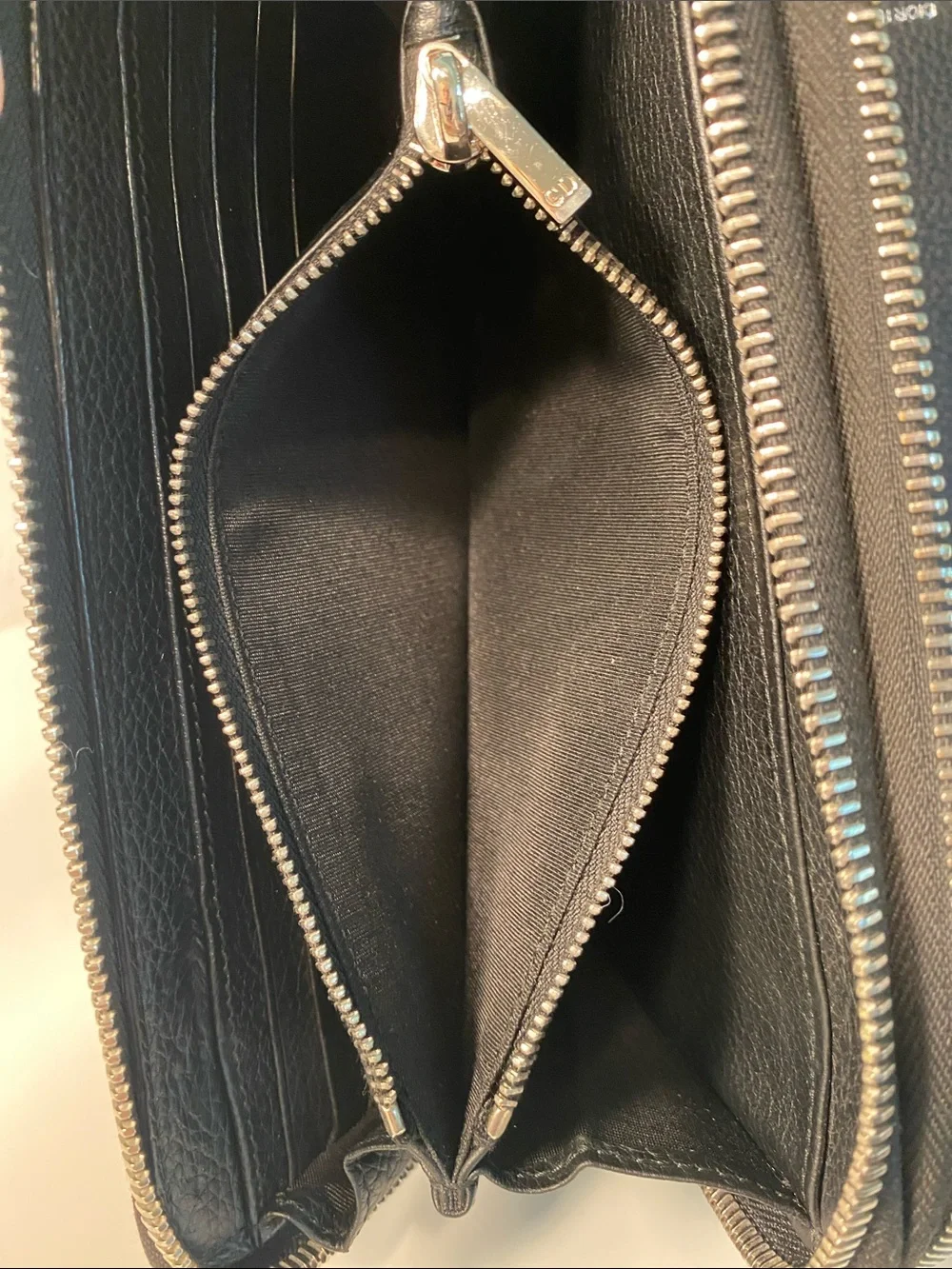 DIOR HOMME Grained Leather Double Zip Travel Organizer